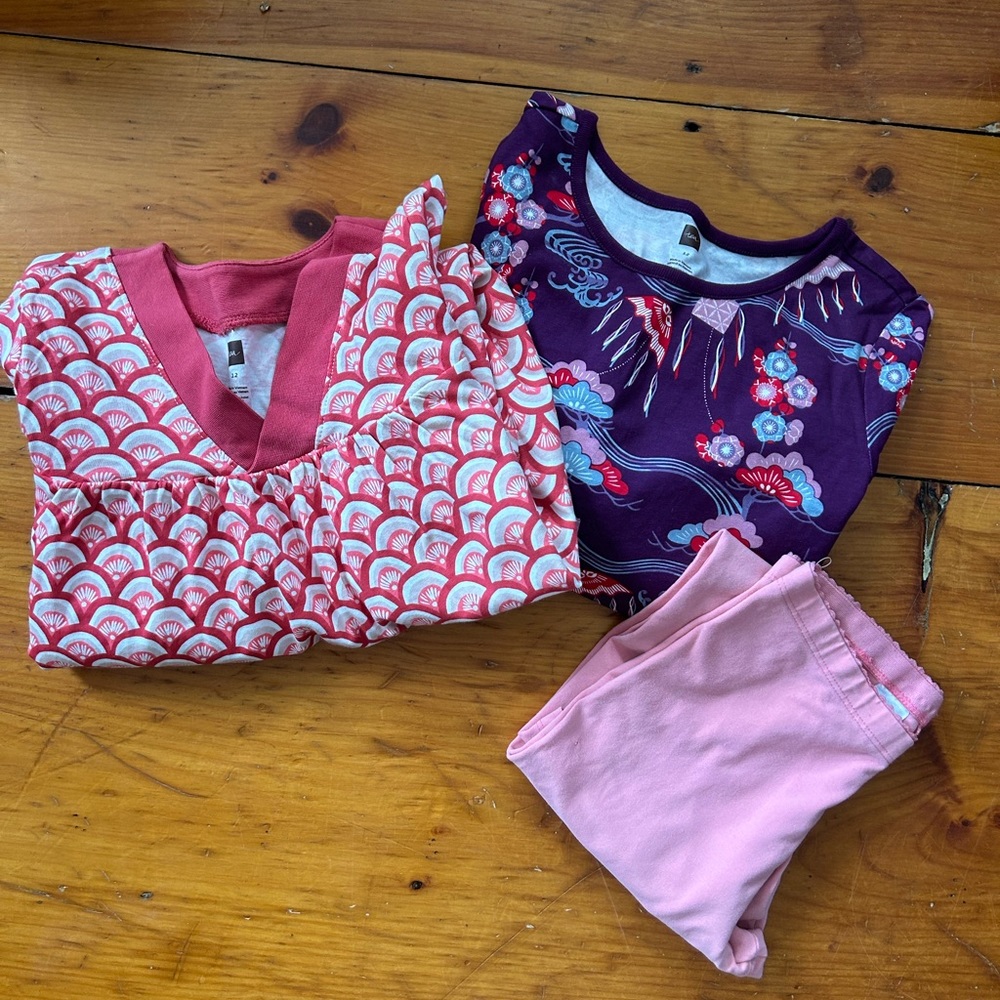 Tea Collection Trapeze dress bundle of two dresses one legging size 12